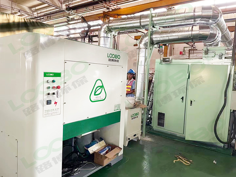 某機械制造廠自動焊房除塵設(shè)備，選用濾筒除塵一體機，全面凈化